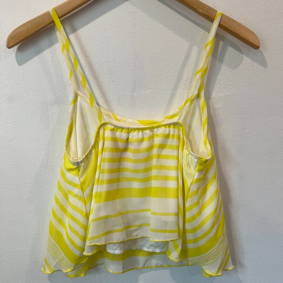 A'Gaci Yellow Striped Crop Top Size S NWT - Picture 2 of 3